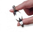 Pinces à tremper la glaçure pour les doigts 2 pcs Mini pinces avec ressort et trois pointes 2,8 x 2,8 cm Métalliques Argentées Pour le glaçage 6