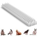 Pincho protector de aves de plástico, 42,4 x 8,2 cm, tira transparente de PET para uso en exteriores, repelente de animales y roedores 1