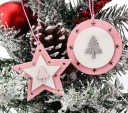 Pink Christmas Ornaments 2 pcs 12