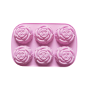 Pink Silicone Mould for Casting Soap and Candles Rose 6 Compartments 24 x 16.2 x 3 cm 3