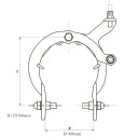 Pinza de freno trasera para bicicleta en forma de C 15 × 10 × 7,5 cm aleación de aluminio plateada para bicicletas de carretera y urbanas 4