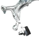 Pinza de freno trasera para bicicleta en forma de C 15 × 10 × 7,5 cm aleación de aluminio plateada para bicicletas de carretera y urbanas 6
