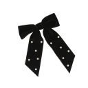 Pinza para el cabello con lazo de terciopelo y perlas Elegante adorno para el cabello Accesorio elegante Pinza para el cabello con perlas Delicado lazo para mujeres y niñas 1