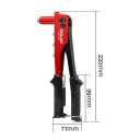 Pinza per rivetti manuale 23,3 x 7,1 cm Acciaio legato Manico ergonomico 9,9 cm Per rivetti 2,4/3,2/4,0/4,8 mm Strumento professionale 2