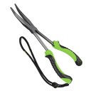 Pinze da pesca curve con laccetto per estrazione dell'amo 28 cm Pinze di estrazione rigide in acciaio inossidabile Pinze resistenti per ami con lungo raggio Manico ergonomico 2