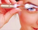 Pinzeta na obočí s LED světlem Zahnuté hroty Nerezová ocel Osvětlení pracovní plochy Stříbrná Na vytrhávání chloupků i cestování 2
