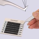 Pinzeta na řasy Zahnutá špička do L Délka 13 cm Nerezová ocel Rýhovaná plocha pro prsty Stříbrná Na prodlužování a tvorbu trsů řas 2