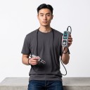Pinzetta saldante portatile con display digitale e regolazione della temperatura con supporto e punte di ricambio in colore grigio per dissaldatare 6