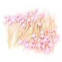 Piques en bambou avec cœur 100 pcs 2