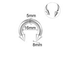 Πιρσινγκ μύτης σεπτούμ 5 x 16 x 8 mm Σχήμα ημισελήνου με άκρες από ανοξείδωτο χάλυβα Έντονο πιρσινγκ στη ρινική διαφράγμα 2