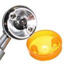 Pisca para motocicleta 4 pcs Indicadores de direção redondos com tampa laranja Corpo plástico com aparência cromada DC 12 V 8,9 x 5,9 x 4,6 cm Cabo 25 3