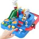 Pista de carreras 22 x 22 x 16 cm Pista mecánica interactiva para coches para niños Juguete de aventura que incluye 4 minicoches aleatorios 6