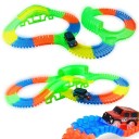 Piste de course à assembler lumineuse dans l'obscurité avec voiture Ensemble de piste de course avec voiture Piste de course flexible et pliable avec 150 pièces 1