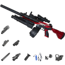 Pistol electric airsoft pentru gloanțe cu gel 85 cm Pistol pentru copii cu ochire, amortizor de zgomot, lanternă, vizor cu infraroșu 2
