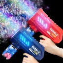 Pistola automática de burbujas juguete infantil juego de plástico para actividades al aire libre y celebraciones segura para niños colorida 4