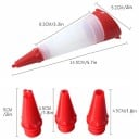 Pistolă de decorare din silicon pentru coacere cu 2 duze 14,5 × 5,2 cm pentru creme, glazuri și ciocolată pentru decorarea torturilor 6