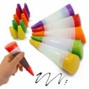 Pistolă de decorare din silicon pentru coacere cu 2 duze 14,5 × 5,2 cm pentru creme, glazuri și ciocolată pentru decorarea torturilor 8