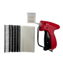 Pistola de grampos com 6 agulhas, 500 pcs agulhas de plástico pretas de 8 mm, 500 pcs agulhas de plástico brancas de 8 mm para uso rápido e eficiente 2