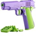 Pistolă de jucărie pentru copii 22,5 x 3,5 x 15 cm 9 gloante Magazin detașabil Pistolă din plastic pentru copii Jucărie de acțiune 2