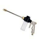 Pistola de lavagem de alta pressão com recipiente para espuma Jato ajustável Cabo em metal 36 cm Bico de rega para carro jardim terraço lavagem 1
