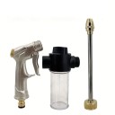 Pistola de lavagem de alta pressão com recipiente para espuma Jato ajustável Cabo em metal 36 cm Bico de rega para carro jardim terraço lavagem 5