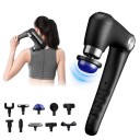 Pistola de massagem com função de aquecimento e arrefecimento, 9 modos de velocidade, 10 cabeçotes de massagem, carregamento rápido USB, design 2