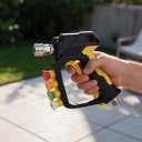Pistola de pulverização curta para lavadora de alta pressão 345 bar Entrada M22 Acoplamento rápido 1/4" Suporte e 4 bicos Latão Preto-amarelo 2