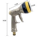 Pistola de riego de jardín de metal para manguera 8 modos 19x11cm rociador ajustable conexión de latón para riego lavado de coche 5