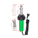 Pistola de soldadura de plástico eléctrica pistola de aire caliente 1600 W 230 L/min 30-800 °C 220 V 33 cm verde para soldadura de plásticos y películas 2