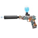Pistola eléctrica para crianças com bolas de gel Brinquedo automático com carregador Munição de gel segura Óculos de proteção Diversão 2