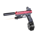 Pistola elettrica per bambini 28 x 34 cm Caricatore a tamburo Palline gel Oculare protettivo Mirino laser Giocattolo d'azione 1
