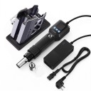 Pistolet à air chaud micro 550 W 100–450 °C avec écran LCD et support magnétique en noir pour rework BGA et réparations de cartes 3