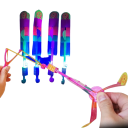 Pistolet à élastique LED lumineux avec hélicoptères volants 10 pcs 4