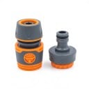 Pistolet de jardin sur tuyau Ensemble de 4 pièces Avec raccords rapides et adaptateur 8 modes de pulvérisation 19 x 15 cm TPR Orange-gris Arrosage 4