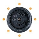 Pistolet de pulvérisation de jardin sur tuyau Ensemble de 5 pièces 8 modes Raccords rapides 1/2 pouce et adaptateurs TPR Orange-gris Arrosage 7