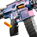 Pistolet pour enfants M416 environ 77 cm Portée jusqu'à 10 m Réplique en plastique avec munitions souples, chargeur et viseur Jouet pour jeux d'action 2