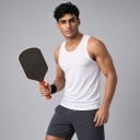 Pitkä hybridinen pickleball-maila 41,9 x 19 x 1,6 cm Kaksitiheyksinen vaahtoydin Raaka hiili Ruskea oranssilla kahvalla 5