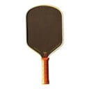 Pitkä hybridinen pickleball-maila 41,9 x 19 x 1,6 cm Kaksitiheyksinen vaahtoydin Raaka hiili Ruskea oranssilla kahvalla 1