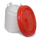 Pítko de plástico para galinhas e aves 4L com válvula de escoamento Bebedouro suspenso e de pé para pintainhos Bebedouro resistente para água Recipiente de água para aves 6