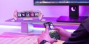 Pixel-Uhren mit Lautsprecher 28,3 x 4,7 x 9,7 cm Fünf LCD-Displays WiFi und Bluetooth sowie App-Steuerung Rosa Für den Gaming-Tisch und zur Dekoration 4