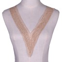 Pizzo ricamato a V 24 x 35 cm applicazione decorativa in poliestere per cucire abbellimenti per abiti bluse indumenti decorazioni tessili 1