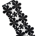 Pizzo ricamato con motivo floreale 91 cm larghezza 10 cm Poliestere impermeabile tessuto pizzo decorativo per cucire abbellimenti 2