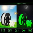 PLA Filament 1.75 mm 200 g White by Day and Green Glow in the Dark Filament for 3D Printing Decorations and Models 2