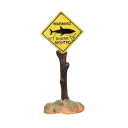 Placa de aviso para aquário 6,5 x 4,5 x 16 cm Sinal de alerta decorativo amarelo Adorno em resina Acessório seguro para aquário 1