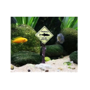 Placa de aviso para aquário 6,5 x 4,5 x 16 cm Sinal de alerta decorativo amarelo Adorno em resina Acessório seguro para aquário 4