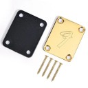 Placa de mástil en forma de F para guitarra eléctrica con 4 tornillos de montaje, placa de metal, pieza de repuesto para mástil y cuerpo, accesorios de guitarra, pieza de repuesto 4