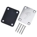 Placa de mástil en forma de F para guitarra eléctrica con 4 tornillos de montaje, placa de metal, pieza de repuesto para mástil y cuerpo, accesorios de guitarra, pieza de repuesto 5