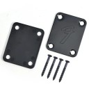 Placa de mástil en forma de F para guitarra eléctrica con 4 tornillos de montaje, placa de metal, pieza de repuesto para mástil y cuerpo 2