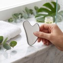 Placa Gua Sha de Acero Inoxidable en Forma de Corazón 6 x 4,1 cm Raspador de Masaje de Acero Inoxidable Plateado Herramienta para Masaje de Cara 8