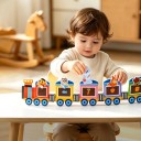 Placa Montessori ativa Viajante Busy book 20 x 20 x 7 cm com vagões e bolsa Brinquedo sensorial para crianças dos 3 aos 6 anos 2